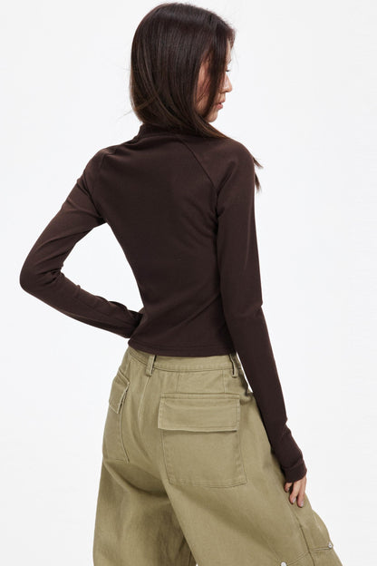 Puppy Print Raglan Slimming Knit Top