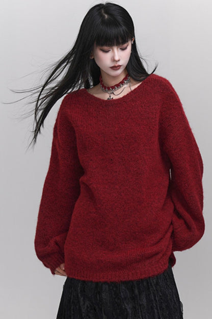 Festive Women's Red Knit Top