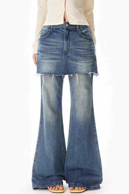 Retro Irregular Denim Pants