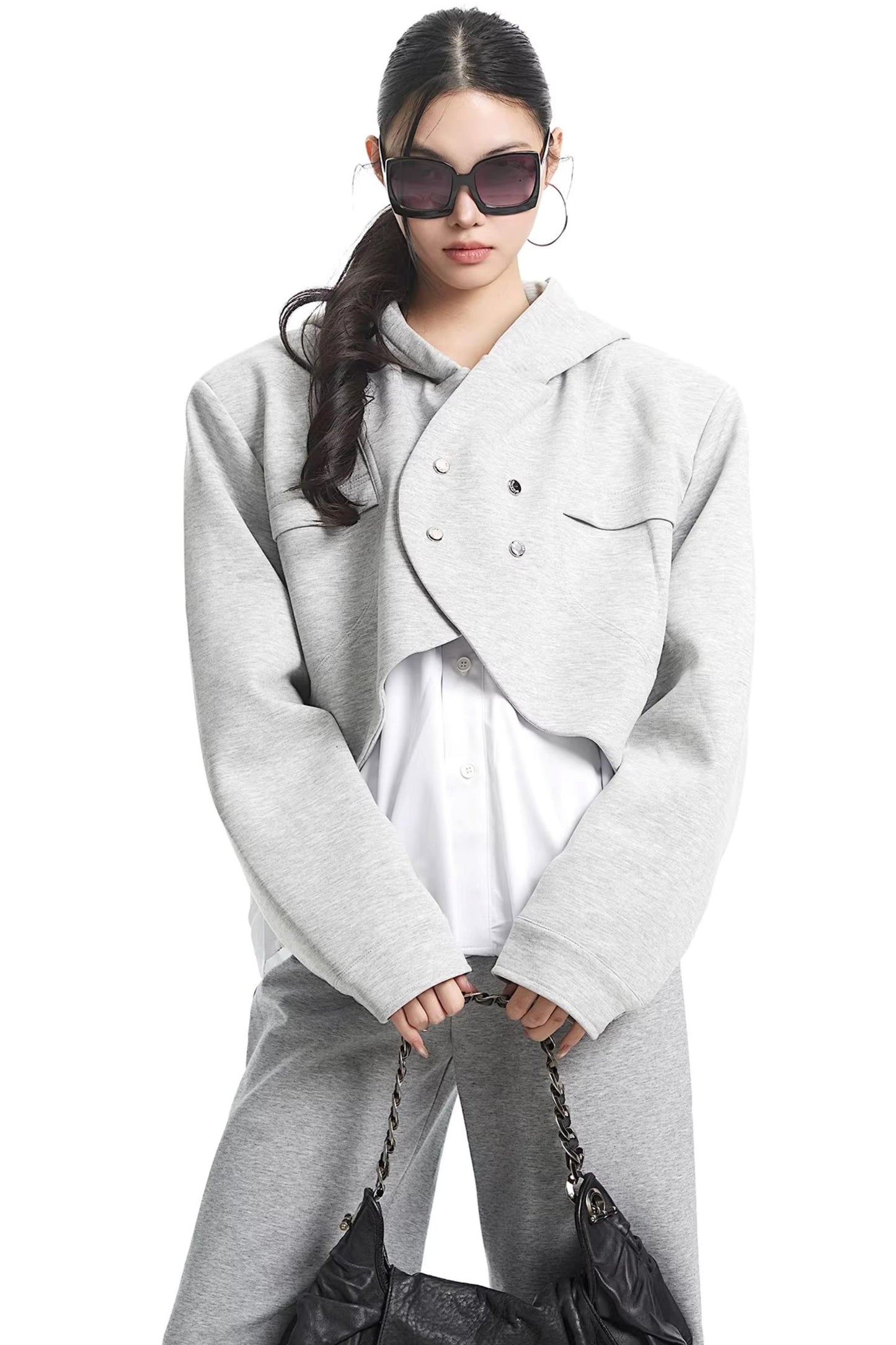 Faux Two-Piece Hooded Jacket