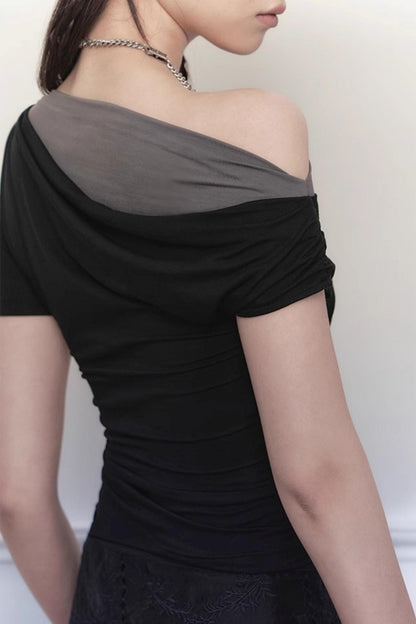 Chic Slant Shoulder Tee