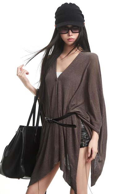 Autumn Lazy Shawl Slim Dress