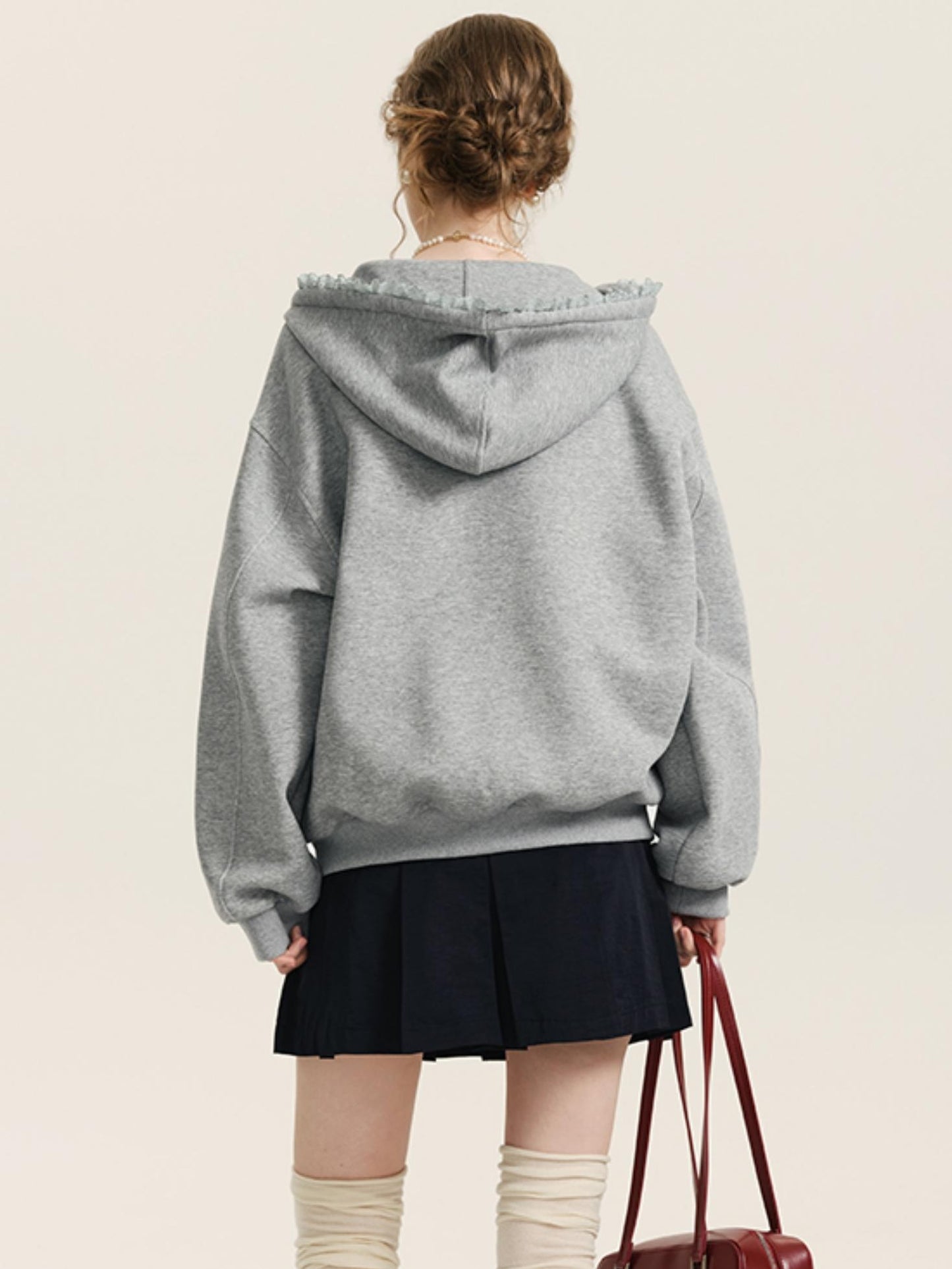 FUNGUS COLLAR HOODED SWEATSHIRT SET-UP