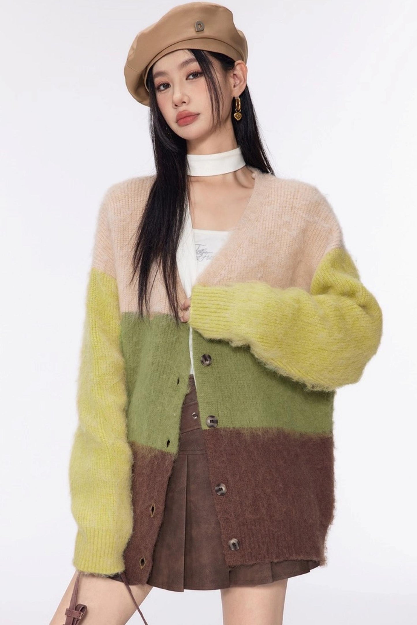 Vintage Lazy V-Neck Cardigan