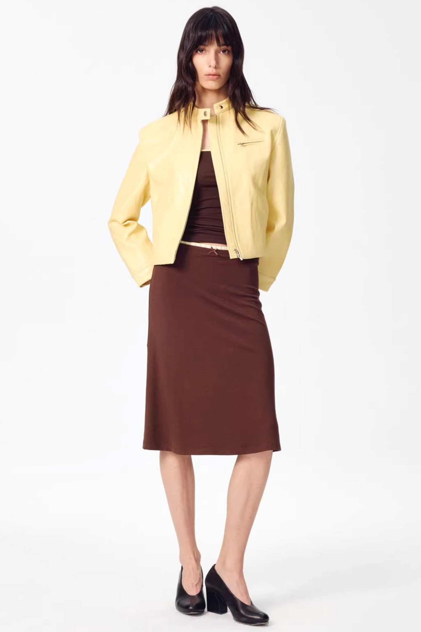 Retro Yellow Leather Jacket