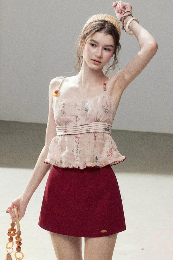 Lace Floral Ramie Top
