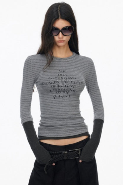 Layered Letter Print Top