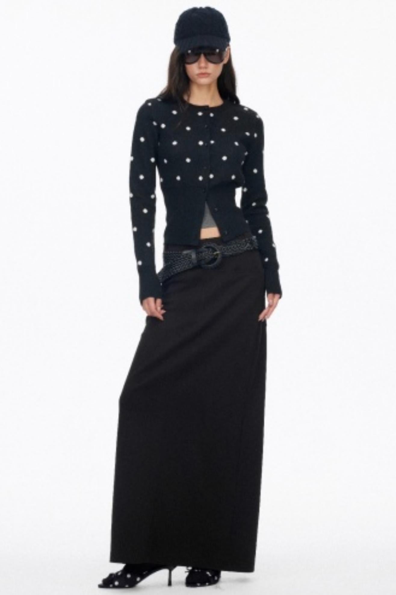 Vintage Polka Dot Base Knit Cardigan