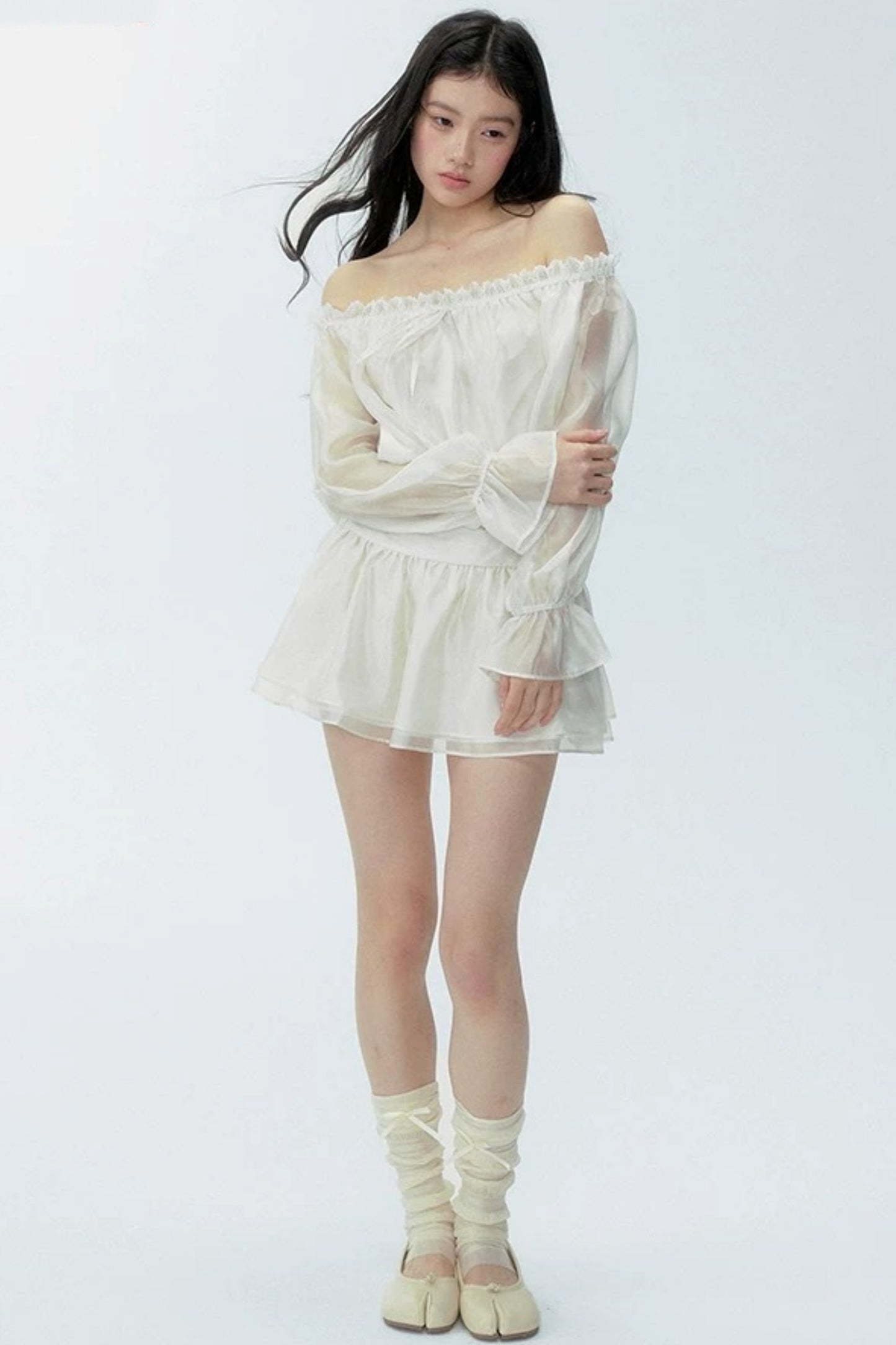 Gauze One-Shoulder Dress