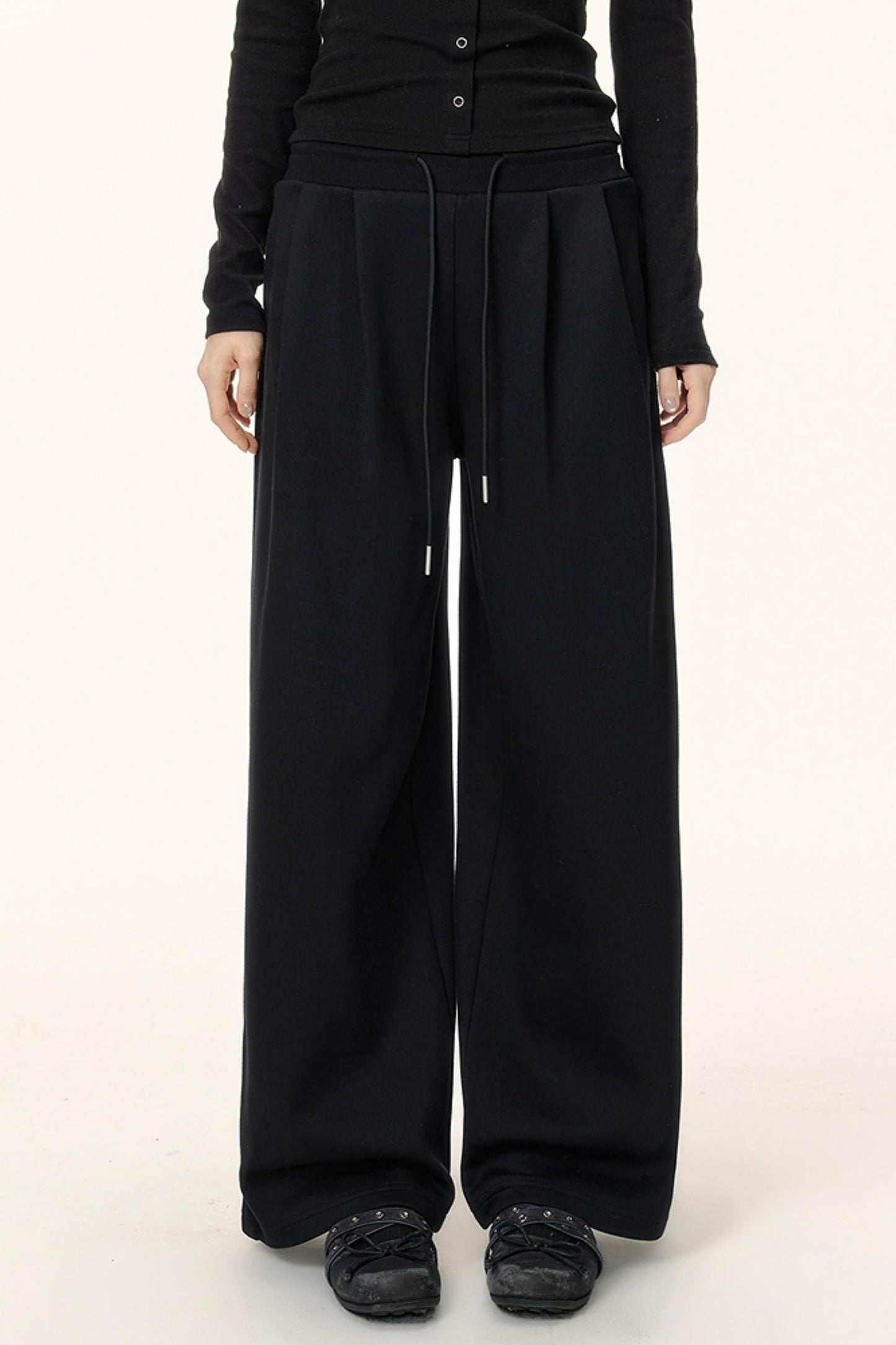 Elastic Knit Winter Pants