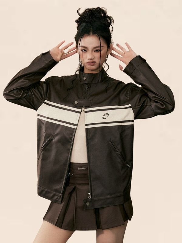 American Retro Leather Coat