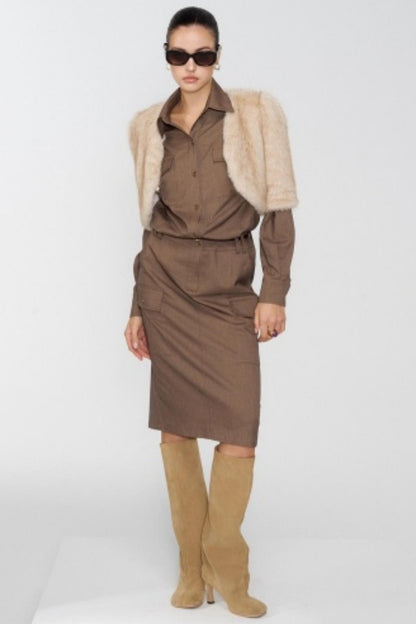 Temperament Shoulder Autumn Fur Jacket