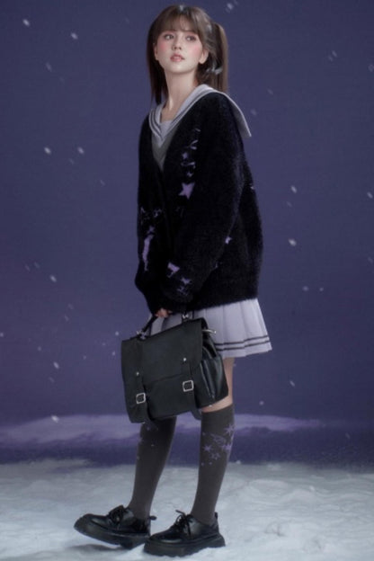 Black and Purple Graffiti Cardigan