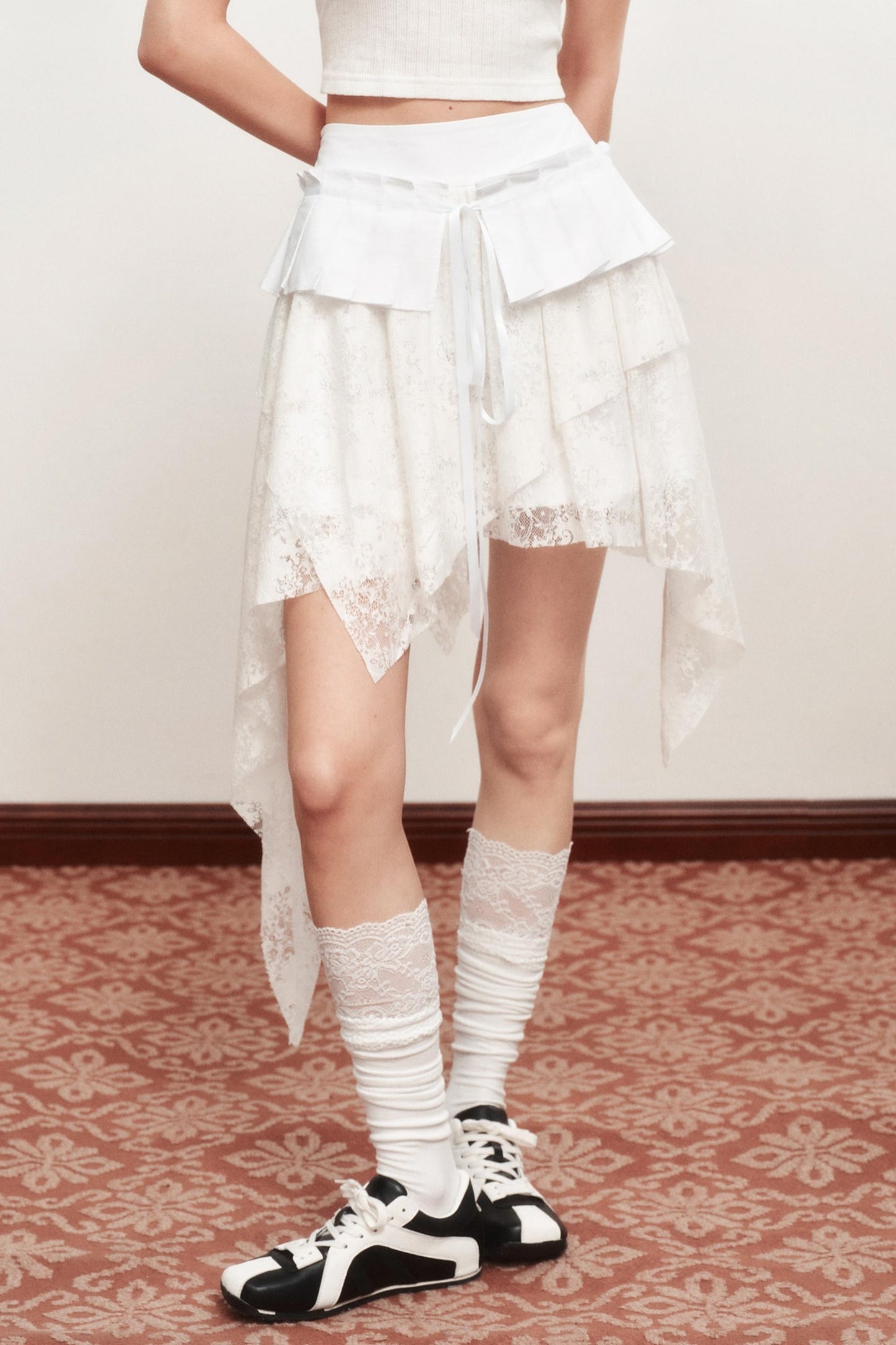 Emo Girl Goth White Short Skirt