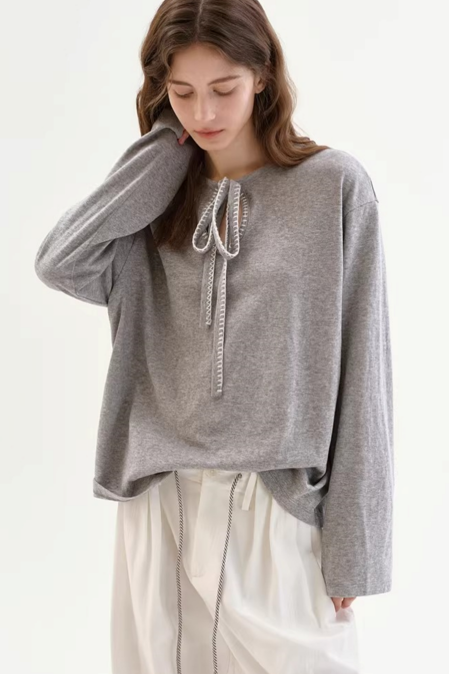 Color-Blocked Tie-Up Top
