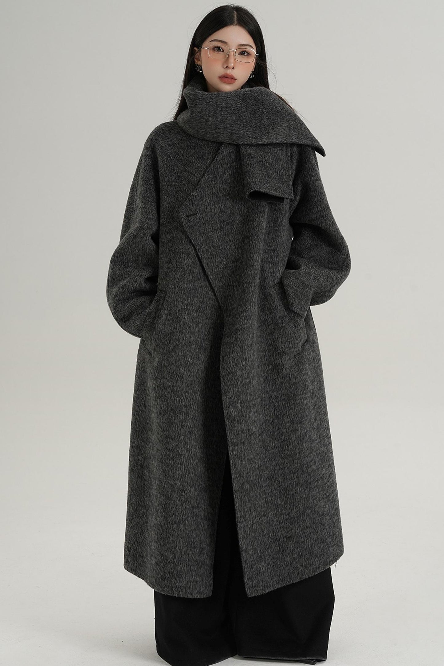 Reversible Long Wool Coat