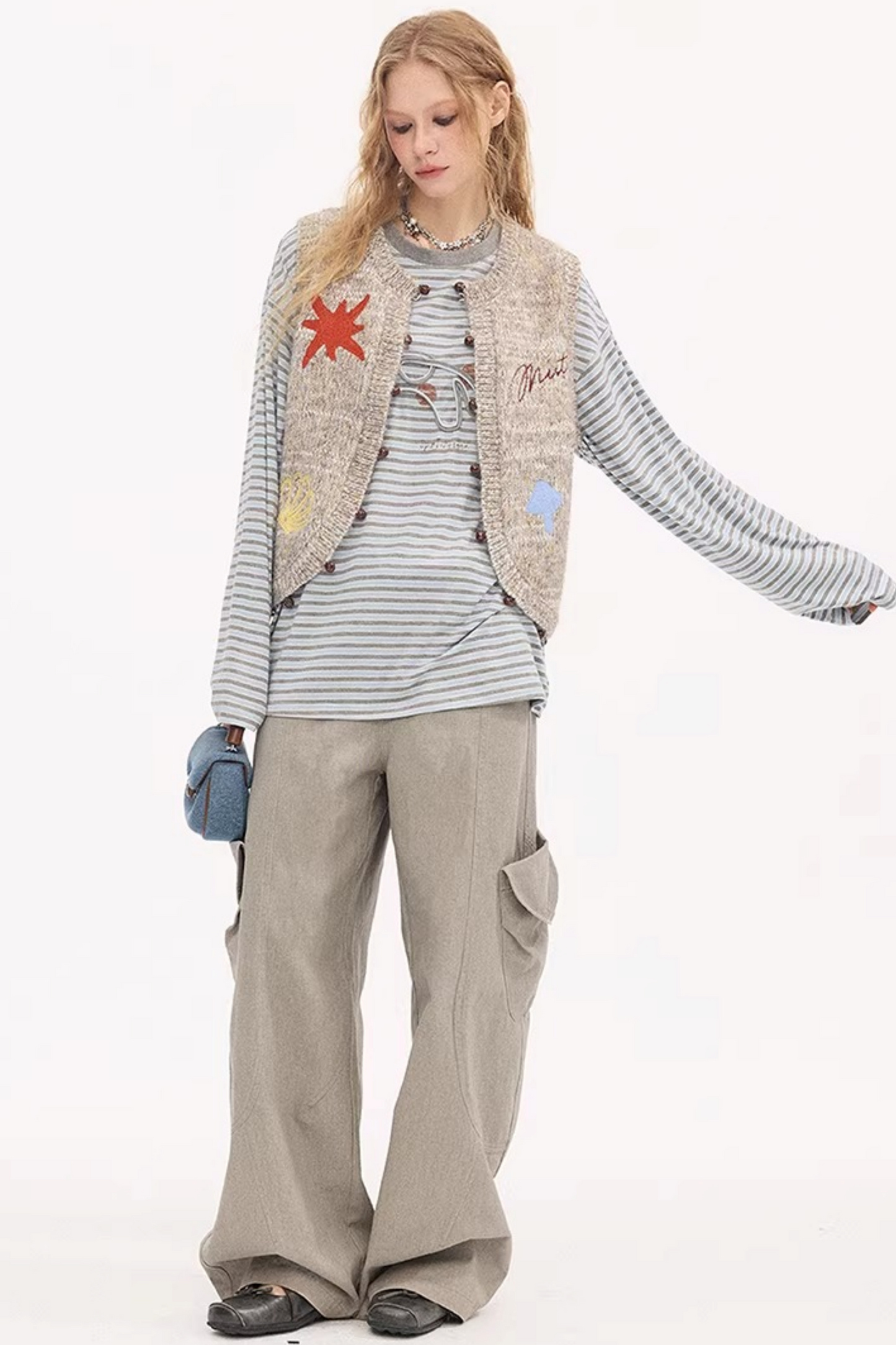 Embroidered Beaded Knitted Vest