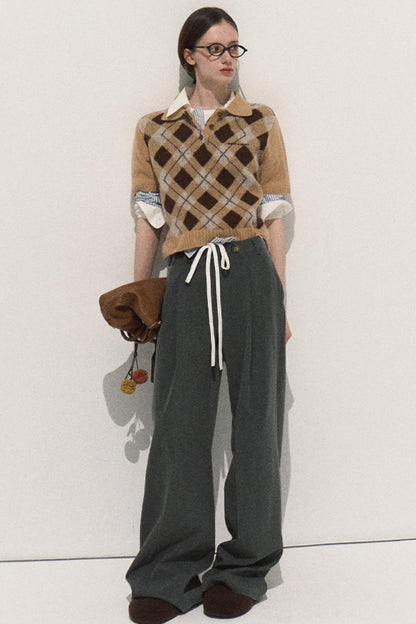 Linear Drape Slacks Pants