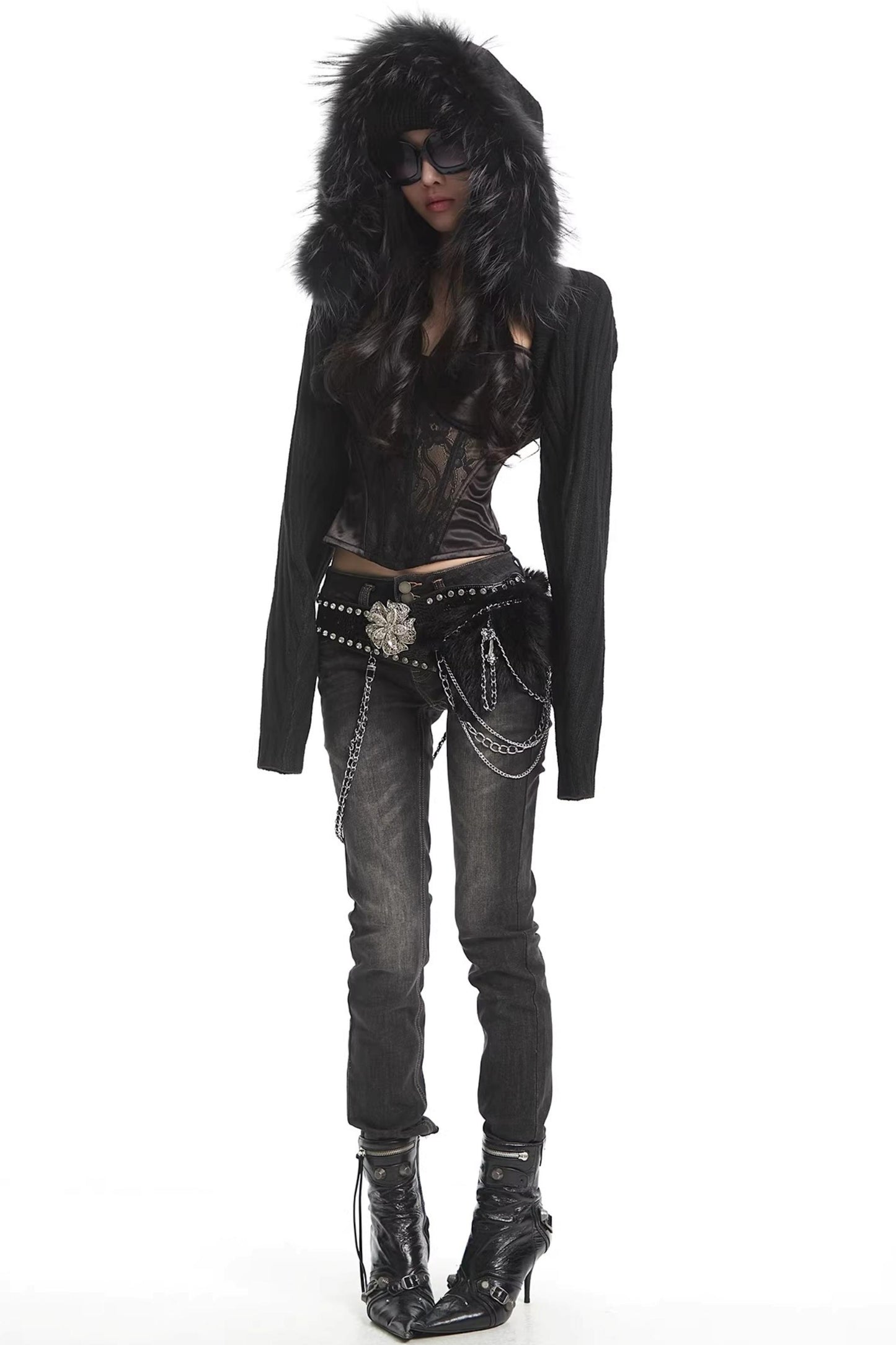 섹시한 블랙 레이스 튜브 탑