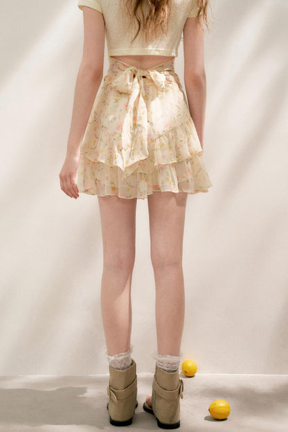 Romantic Floral Mini Skirt
