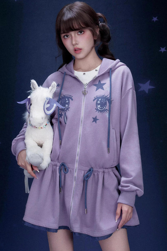 Purple Unicorn Sweatshirt Dress