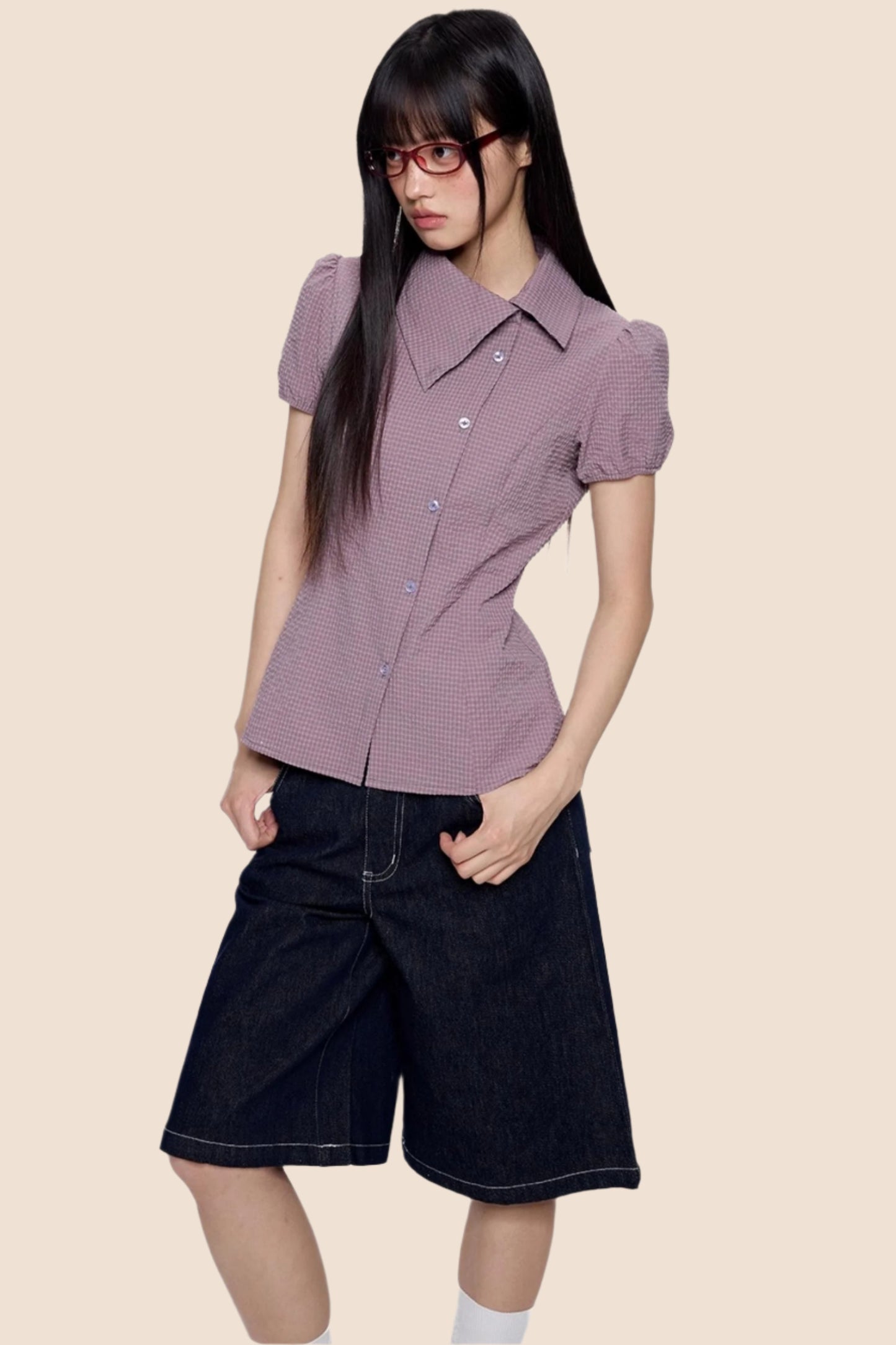 Purple Plaid Summer Shirt