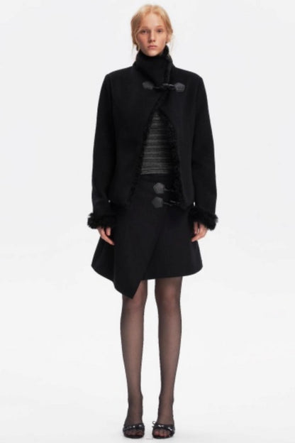 Irregular Toggle Button Skirt