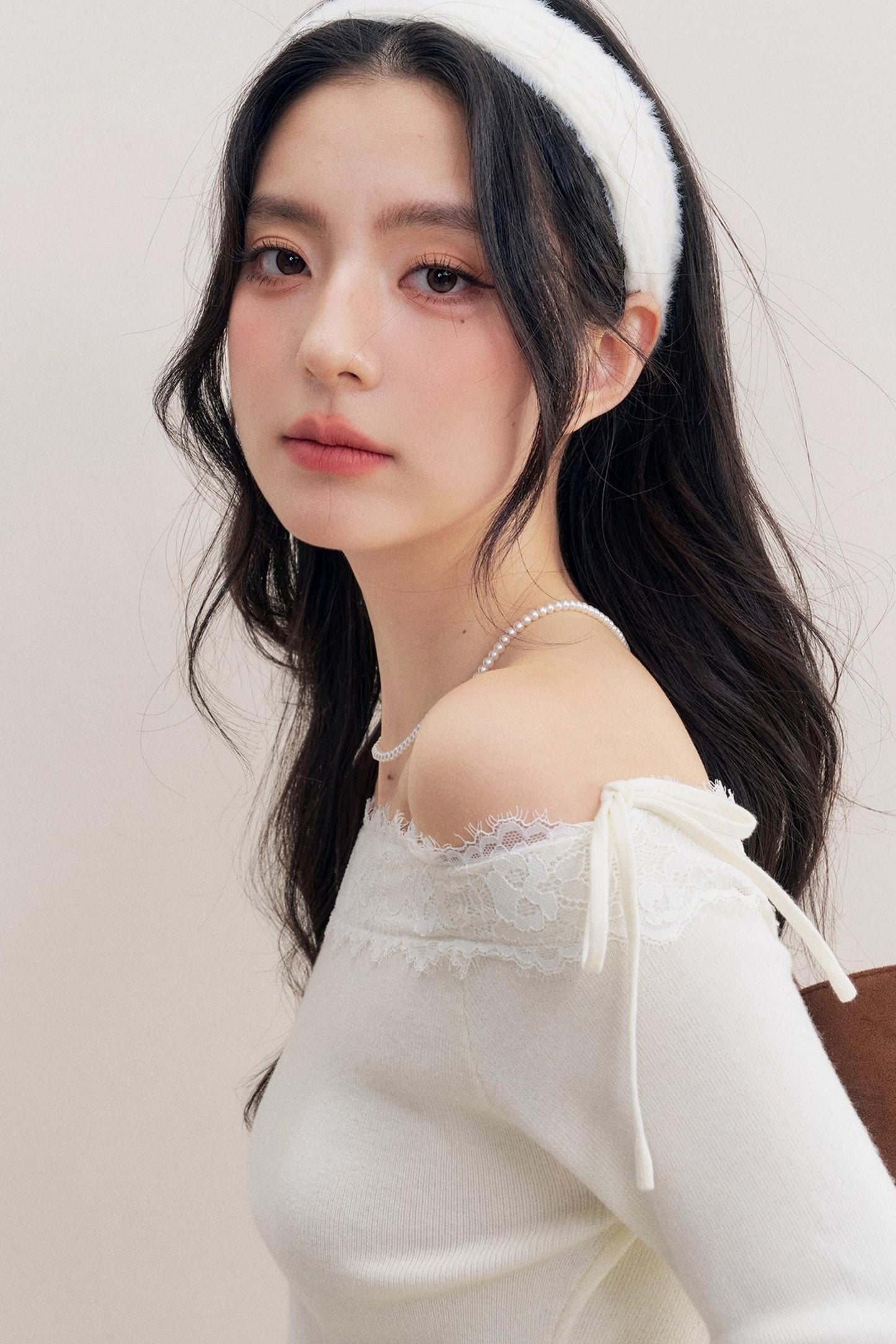 Lace Paneled Long Knit Top