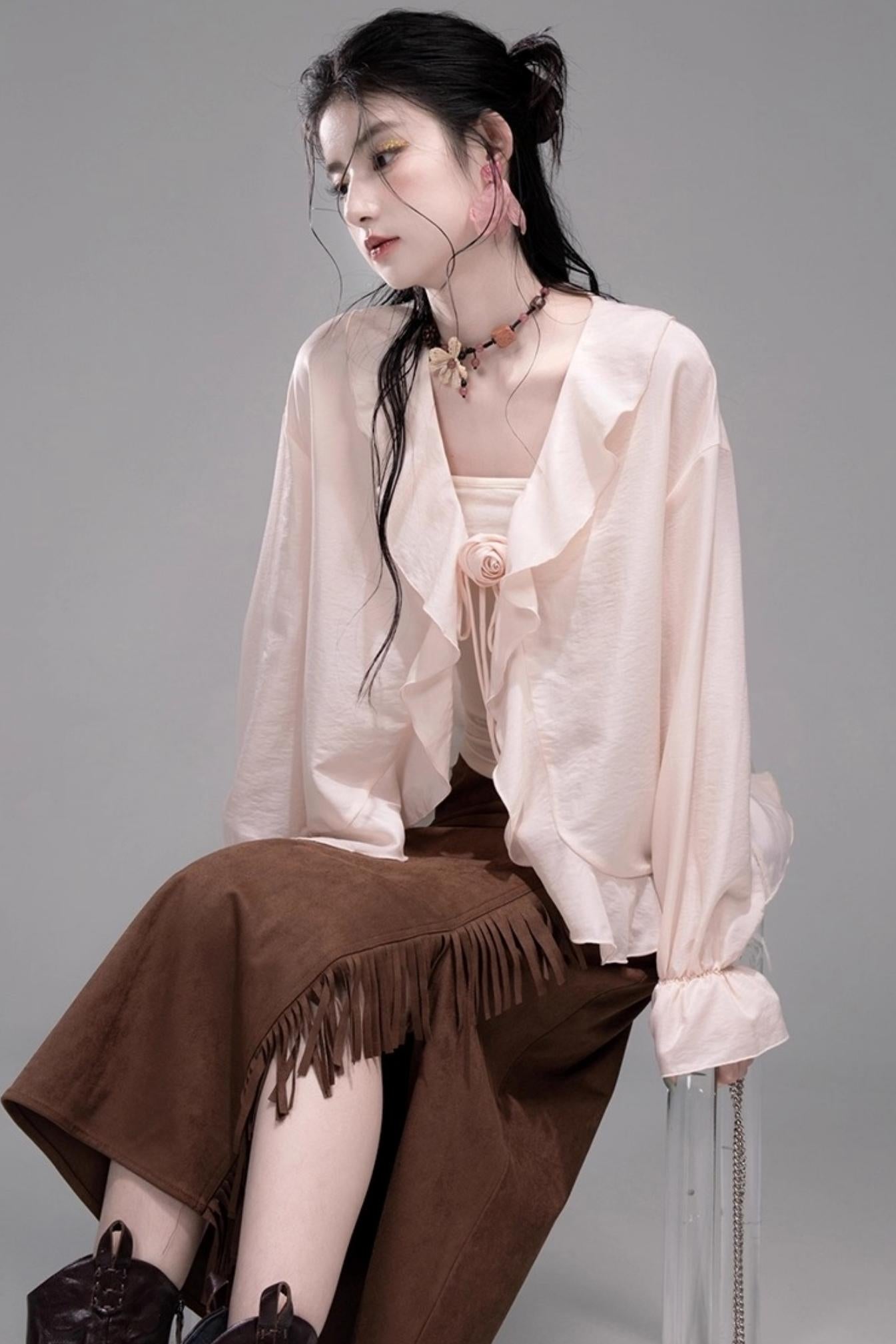 Peony Ruffle Cardigan