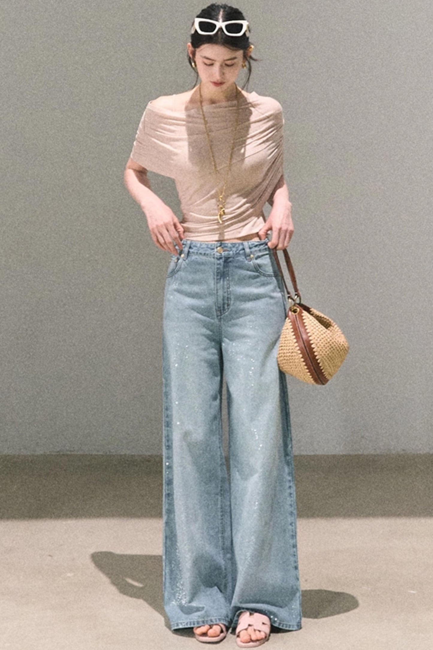 Irregular Stretch Knit Top Set