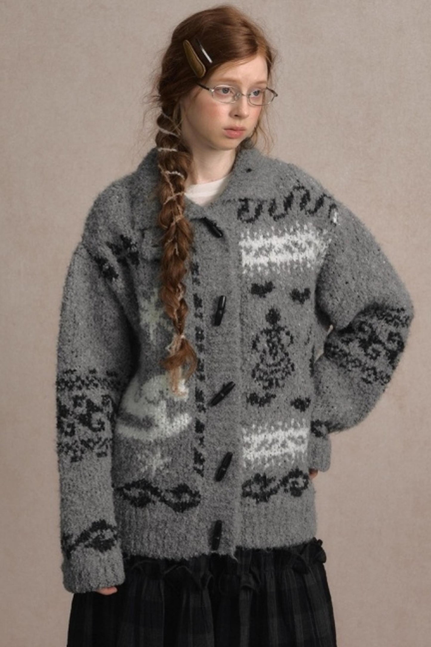 Retro Collegiate Knitted Cardigan