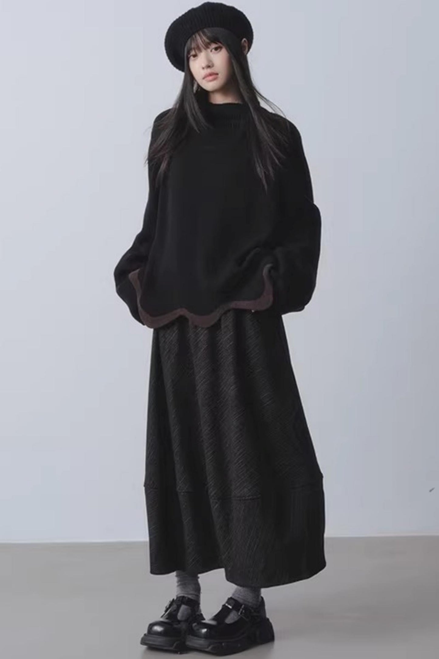 Orange Dusk Fleece-Lined Skirt