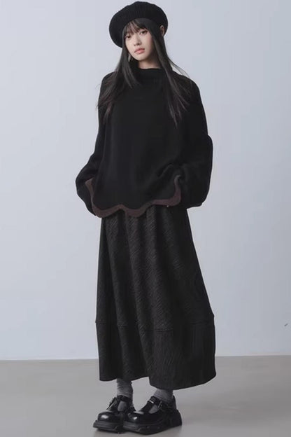 Orange Dusk Fleece-Lined Skirt
