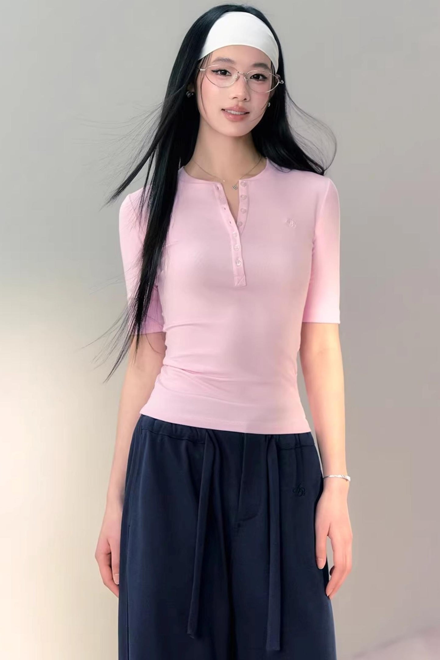 Versatile Slim-Fit Henley Top