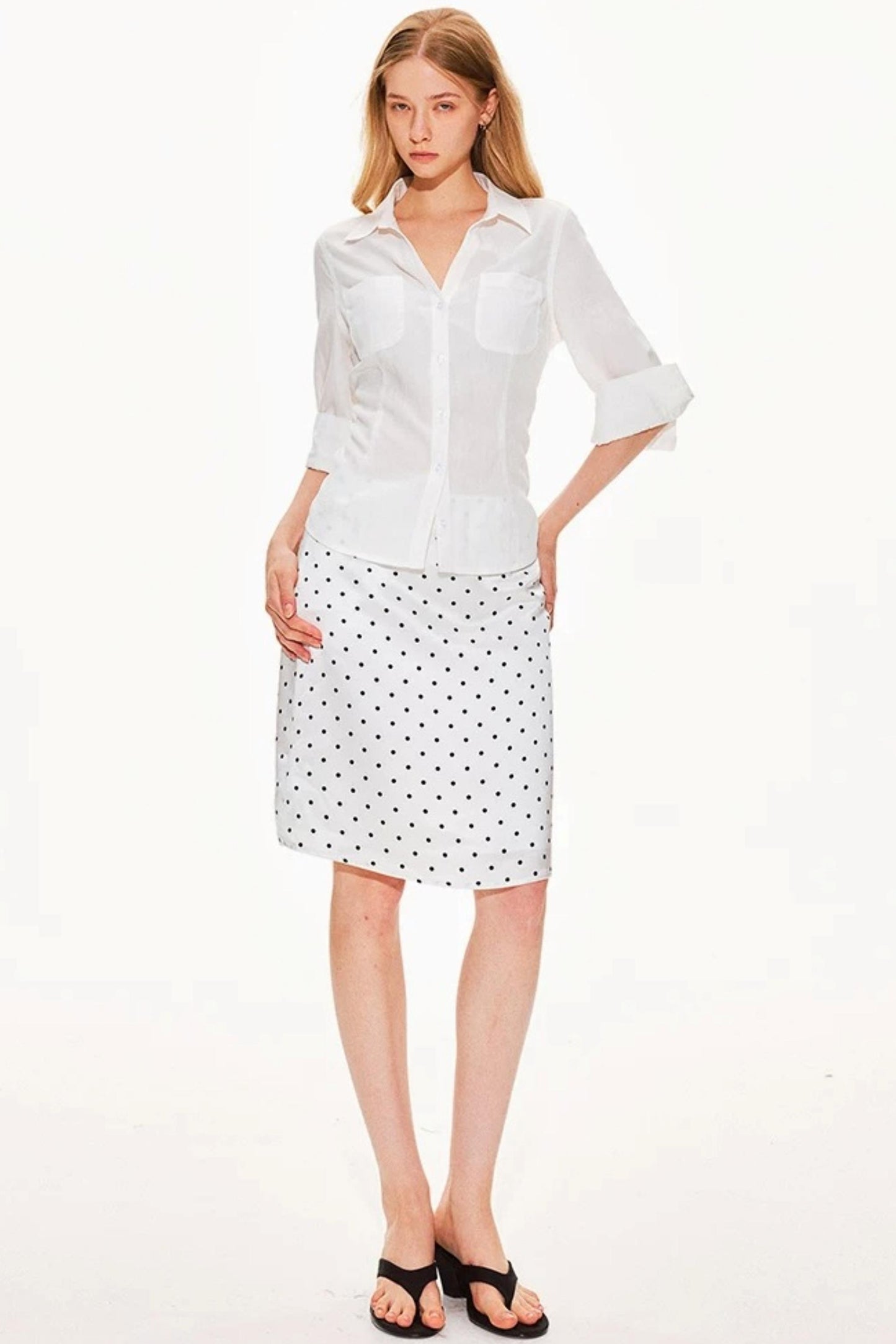 Lyocell Linen V-Neck Blouse