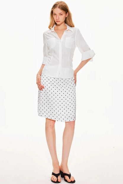 Lyocell Linen V-Neck Blouse
