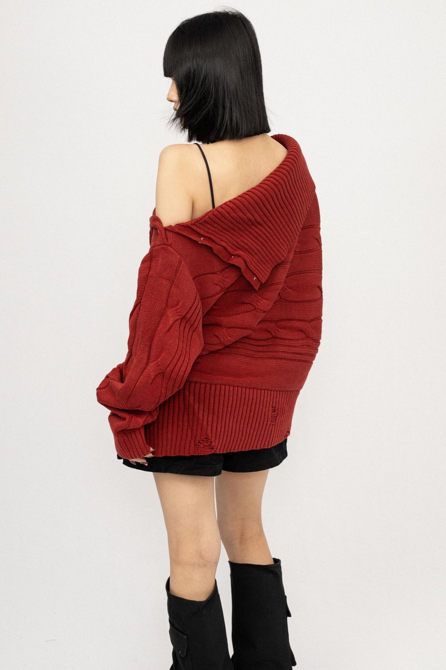 Slanted Shoulder Heavy Top