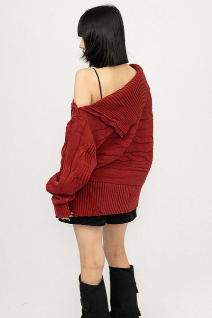 Slanted Shoulder Heavy Top