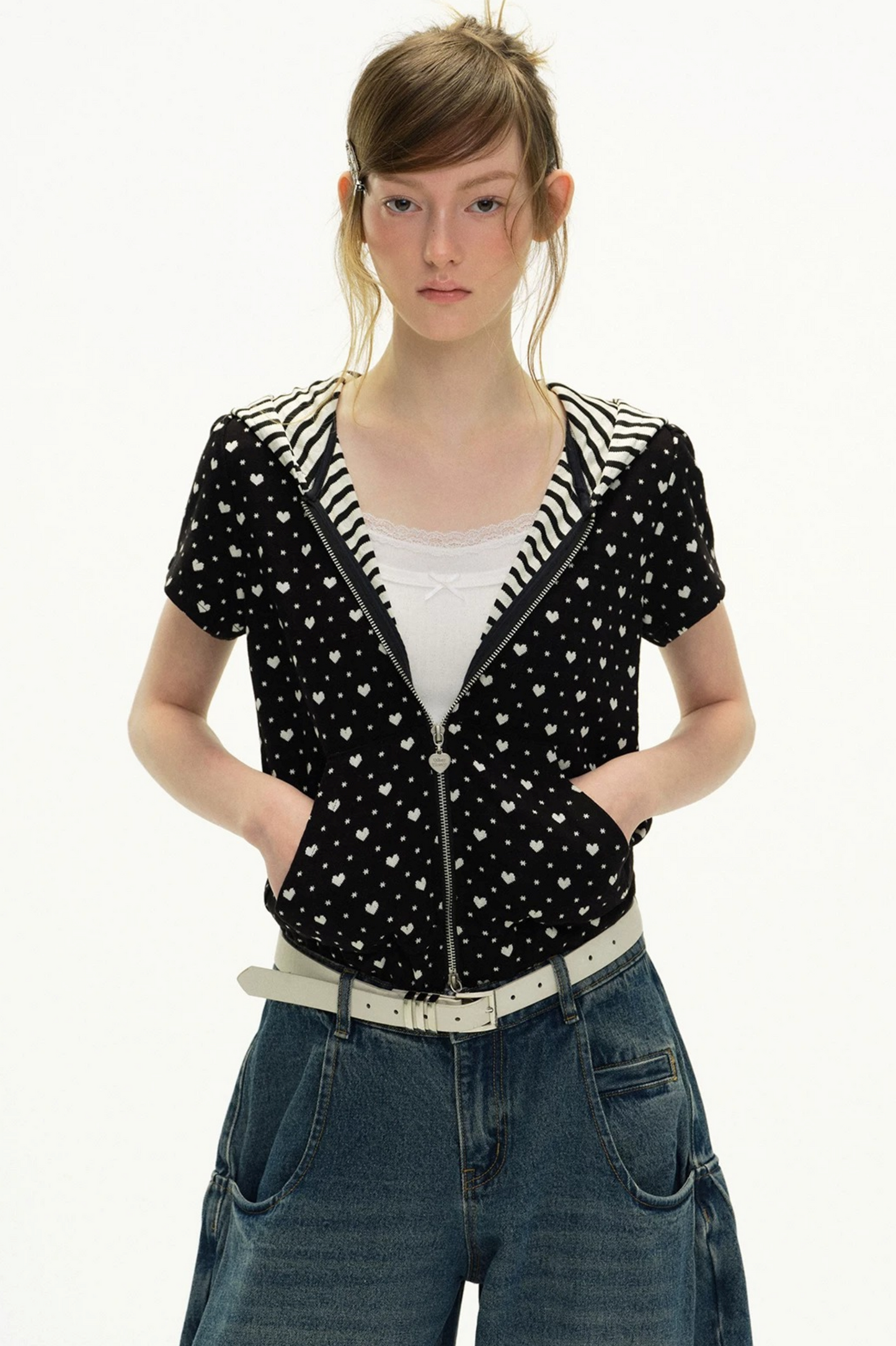 Love-Printed Hooded Jacket
