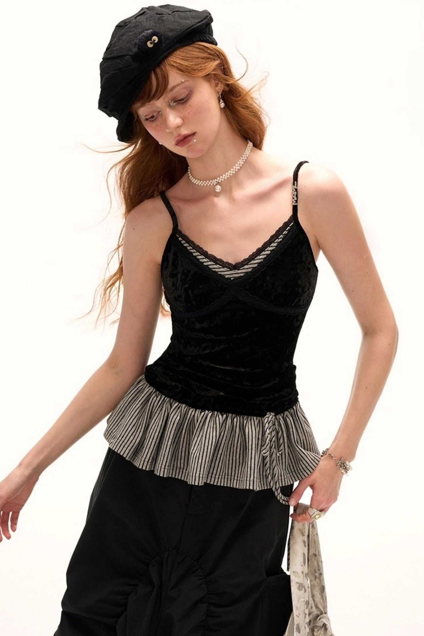 Unique Striped Lace Camisole