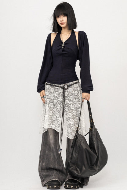 Retro Loose Drape Floor-length Pants