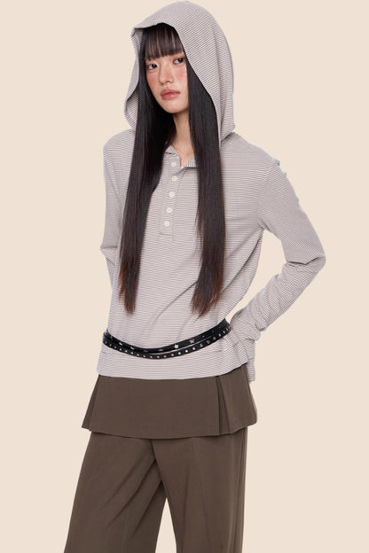 Embroidered Striped Long Sleeve Tee