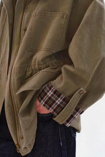 Versatile Patchwork Windbreaker Jacket