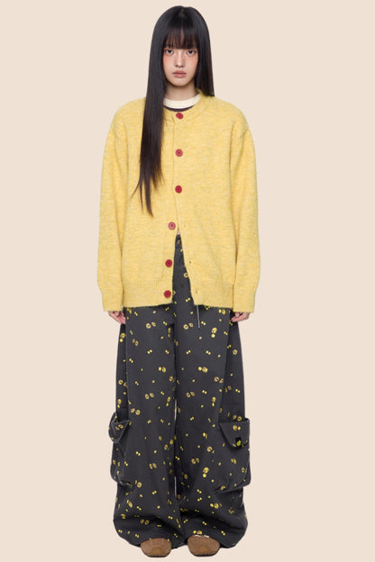 Fall Wool Button-Knitted Cardigan