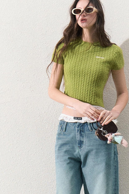 Elegant Fitted Short-Sleeve Top