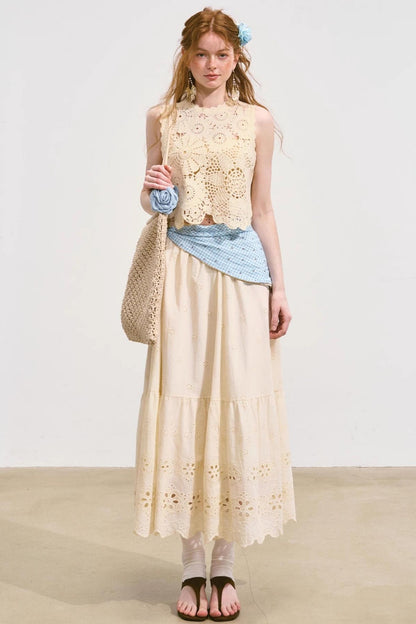 Bohemian Floral Crochet Skirt Set-Up