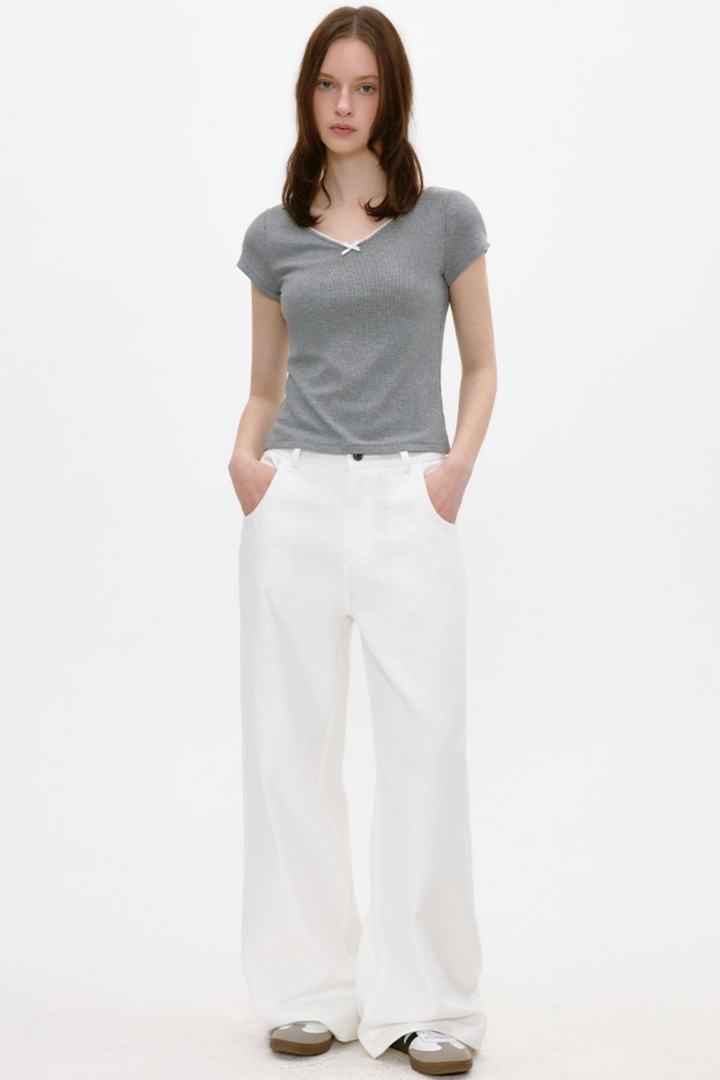 Retro White Casual Jeans