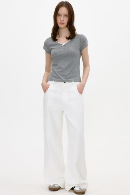 Retro White Casual Jeans