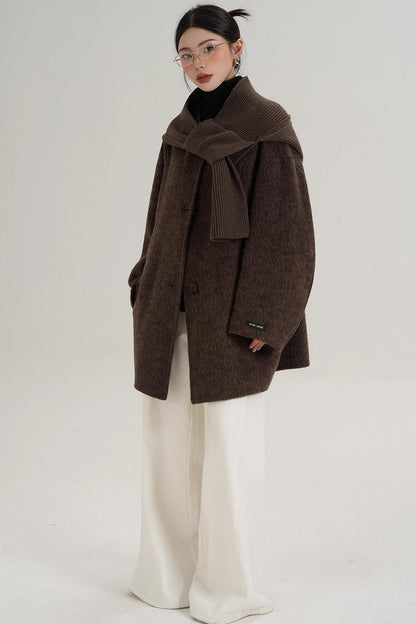 Elegant Chestnut Wool Coat