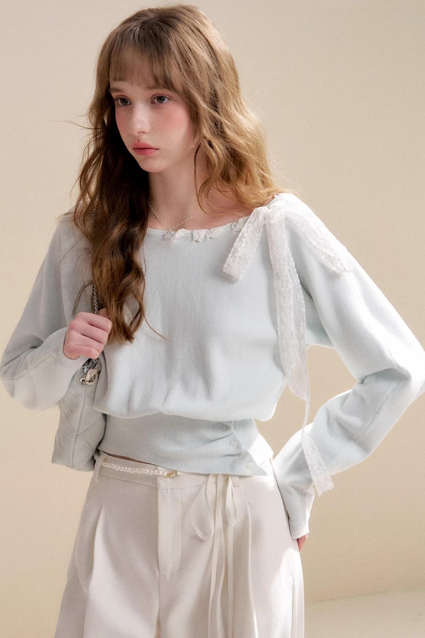 Romantic Lace Off-Shoulder Knit Sweater